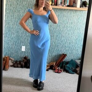 Abercrombie and Fitch blue milkmaid dress